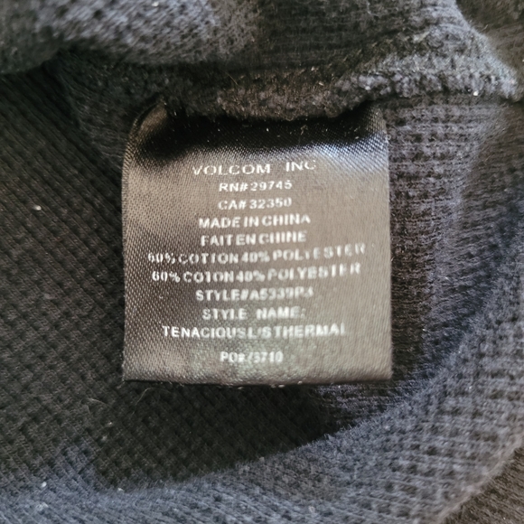 Men's Volcom Size M Long Sleeve Thermal Shirt - Picture 5 of 7